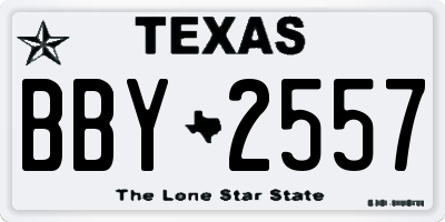 TX license plate BBY2557
