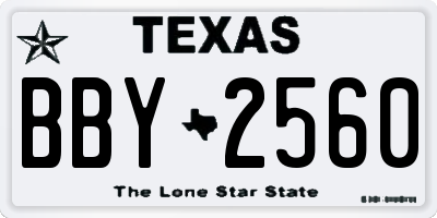 TX license plate BBY2560
