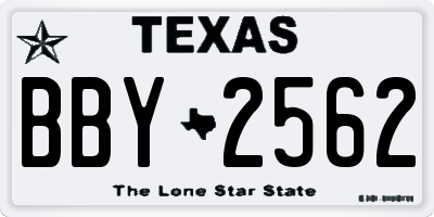TX license plate BBY2562