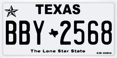 TX license plate BBY2568