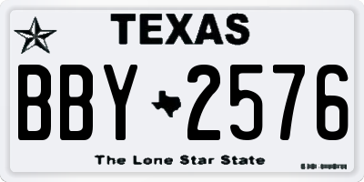 TX license plate BBY2576
