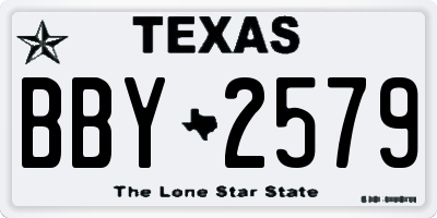 TX license plate BBY2579
