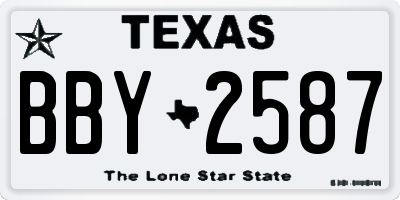 TX license plate BBY2587
