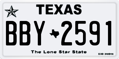 TX license plate BBY2591