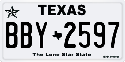 TX license plate BBY2597