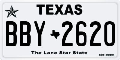 TX license plate BBY2620