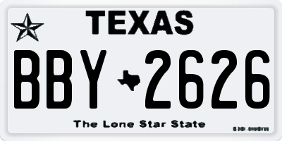 TX license plate BBY2626