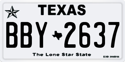 TX license plate BBY2637