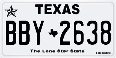 TX license plate BBY2638
