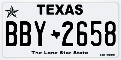 TX license plate BBY2658