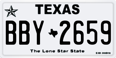 TX license plate BBY2659