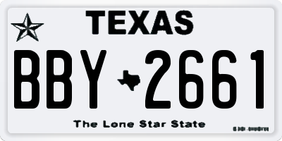 TX license plate BBY2661