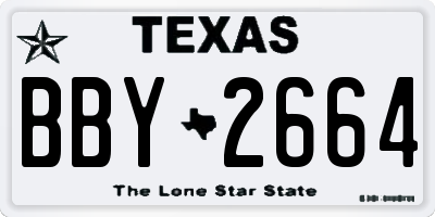 TX license plate BBY2664