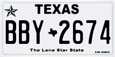 TX license plate BBY2674