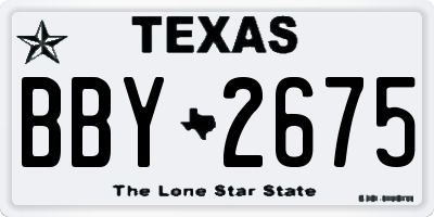 TX license plate BBY2675