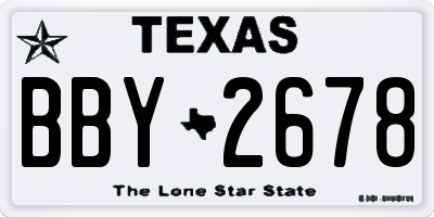 TX license plate BBY2678