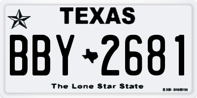 TX license plate BBY2681