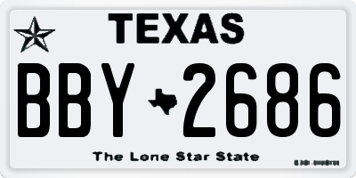 TX license plate BBY2686