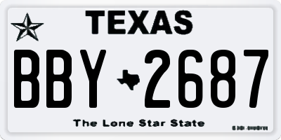 TX license plate BBY2687