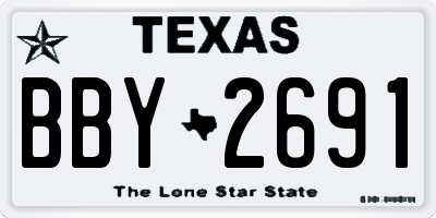 TX license plate BBY2691
