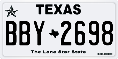 TX license plate BBY2698