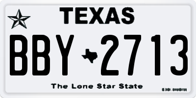 TX license plate BBY2713