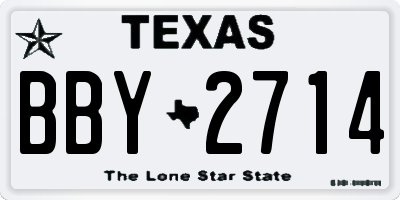 TX license plate BBY2714