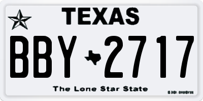 TX license plate BBY2717