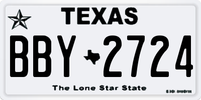 TX license plate BBY2724