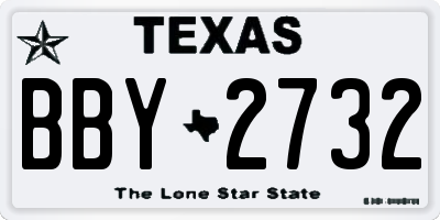 TX license plate BBY2732