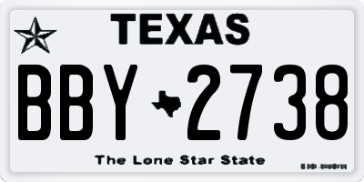 TX license plate BBY2738