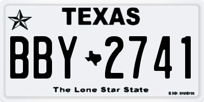 TX license plate BBY2741