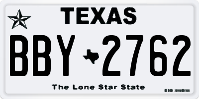 TX license plate BBY2762