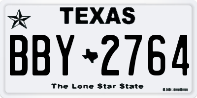TX license plate BBY2764