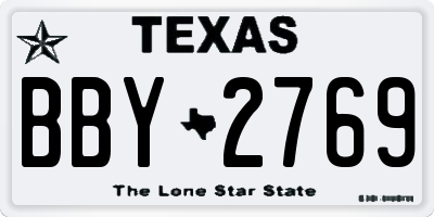 TX license plate BBY2769