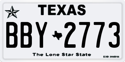 TX license plate BBY2773