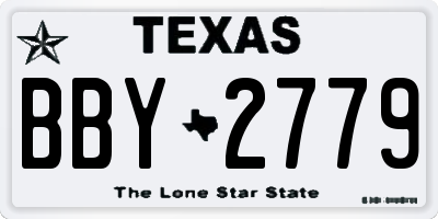TX license plate BBY2779