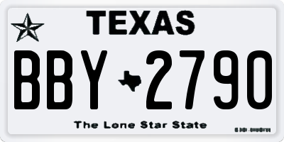 TX license plate BBY2790