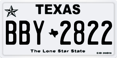 TX license plate BBY2822