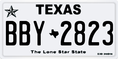 TX license plate BBY2823