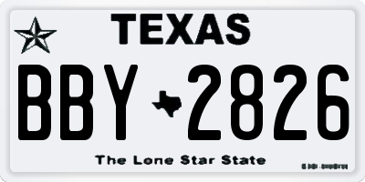 TX license plate BBY2826