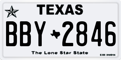 TX license plate BBY2846