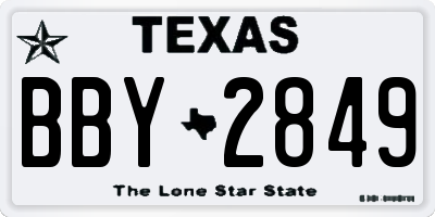 TX license plate BBY2849