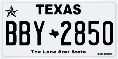 TX license plate BBY2850