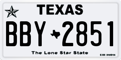 TX license plate BBY2851