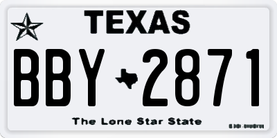 TX license plate BBY2871