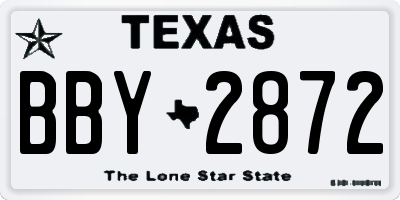 TX license plate BBY2872