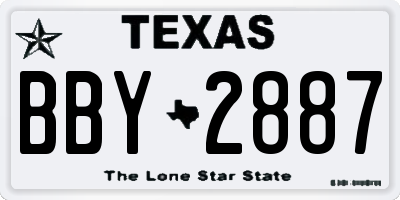 TX license plate BBY2887