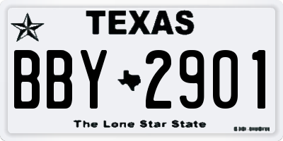 TX license plate BBY2901