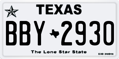 TX license plate BBY2930